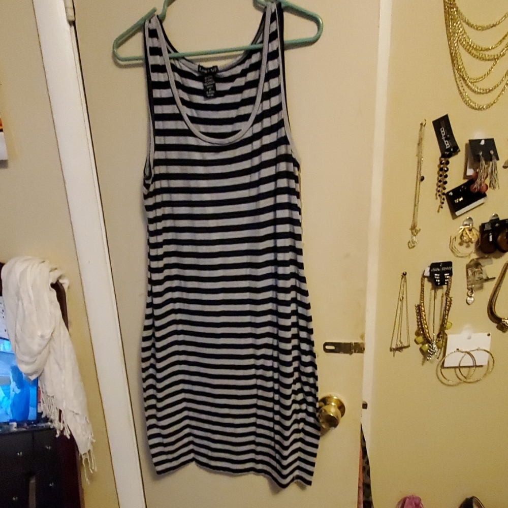 Black and gray stripped dress